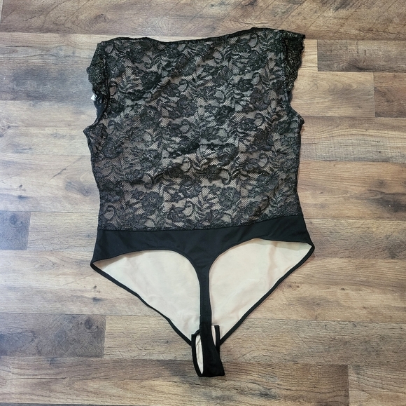 Popilush Black Lace Cap Sleeve Shapewear Tummy Control Bodysuit Size 3XL - Picture 11 of 11